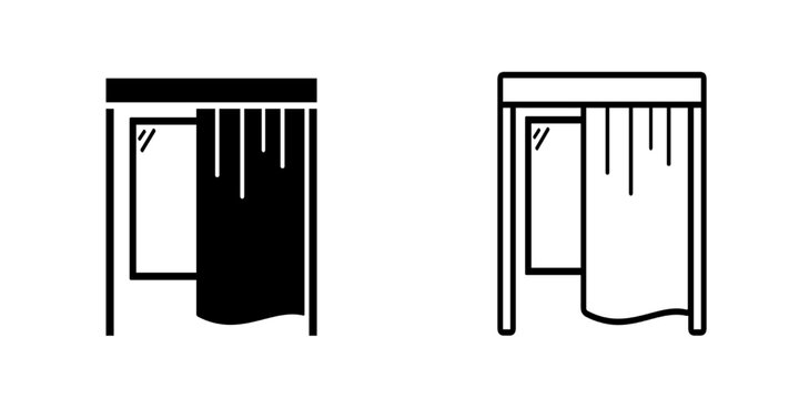 Fitting room set icon isolated on white background.