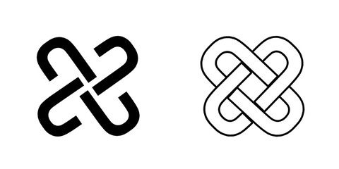 Interlocking set icon isolated on white background.