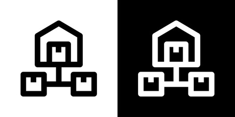 Distribution Icon Vector Illustration. Fresh Line Design Built For Creative Flexibility In Light And Dark Versions. 