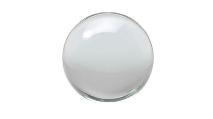 Fototapeta premium A glossy white sphere with visible reflections against a stark black background in a studio shot