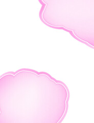 Soft pink watercolor shapes on a white background