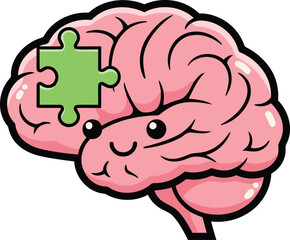 Obraz premium Solving mental health problems brain puzzle piece coming together finding answers and solutions