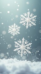 Snow flakes falling from the sky on a snowy day