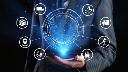 Goods delivery tracking icons show shipping, goods delivery routes, and logistics monitoring. Goods delivery tracking ensures timely goods delivery, secure handling, and accurate tracking. Gist