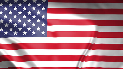 Fototapeta premium United States Flag Waving in wind isolated on black background