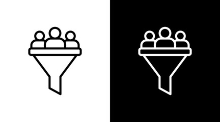 Recruitment Funnel  White Icon Set Design