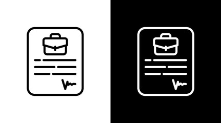 Job Contract  White Icon Set Design