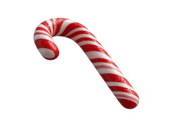 Red and white candy cane isolated on white background for christmas holiday