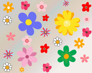 Seamless pattern with colorful flowers. Vector illustration for your design