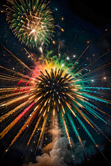 Fireworks in the night sky