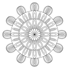 mandala illustration vector style coloring page