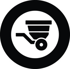 Silhouette fertilizer spreader icon agriculture equipment vector Illustrator