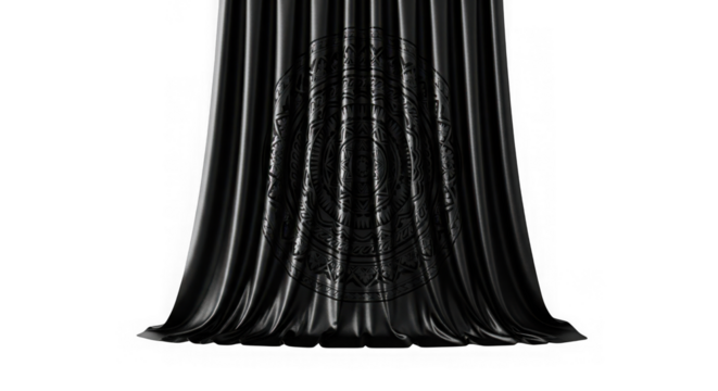 Abstract flowing dark liquid with light reflections isolated on transparent background