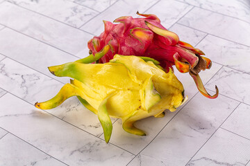 Sweet fresh red and yellow Dragon fruit