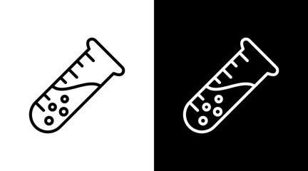 Test Tube  White Icon Set Design