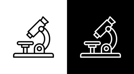 Microscope  White Icon Set Design