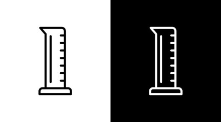 Graduated Cylinder  White Icon Set Design