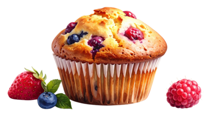 Blueberry Muffin with Crumb Topping Transparent Background Png
