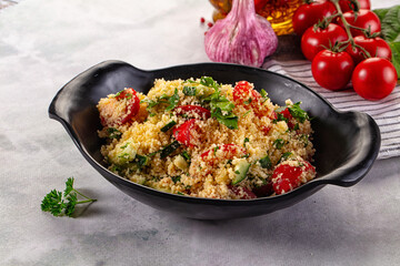Cous cous with vegetables tabulle