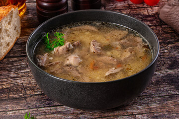 Dietary chicken soup with noodles