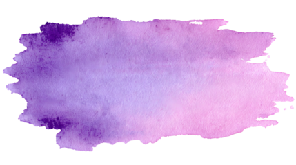 Watercolor brush stroke in shades of purple and pink on a black background with a soft gradient effect