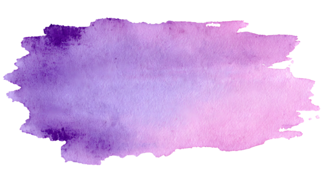 Watercolor brush stroke in shades of purple and pink on a black background with a soft gradient effect