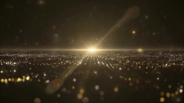 白金色のフレアが星のように強く放射し、重なり合うスパーク粒子が多層的に輝くラグジュアリーな祝祭映像です。
ホワイトゴールドの透明感と高級な光彩が、洗練されたフェスティブムードを引き立てます。