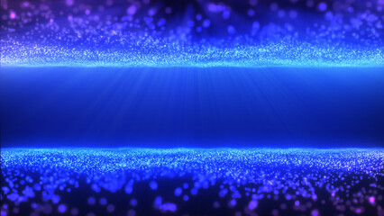 Abstract Technology Wave Line Dots Flow of Particles. Big Data Abstract Background with Shining Blue Pink Flowing Wavy Particle Stars Dust. Glittering Fly Loop on Black Background