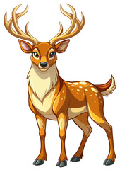 Obraz premium deer , big horn real, full body , white background