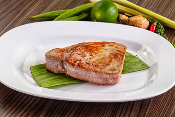 Gourmet fresh roasted tuna steak