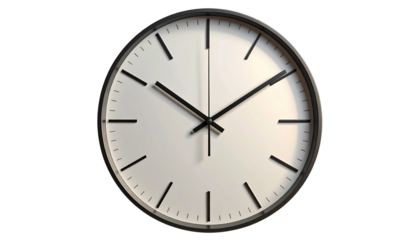 Round Wall Clock With Minimal Numbers transparent background png