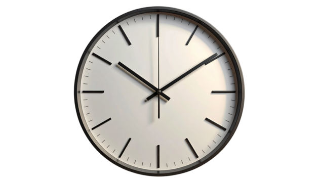 Round Wall Clock With Minimal Numbers transparent background png