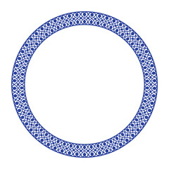 Circular frame with pattern ornament. Ornament is often used in decorative art, design, symbolizing life, eternity, which was especially valuable among nomads. For ceramic, textile, plate, embroidery
