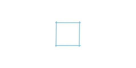 Square, Rectangle, Light Blue, Collage Rectangle, Made of Paper, Photo Frame on Transparent Background.