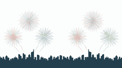 Minimalist New Year themed illustration celebrating the arrival of the upcoming year with festive elements