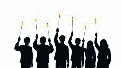 Minimalist New Year themed illustration celebrating the arrival of the upcoming year with festive elements