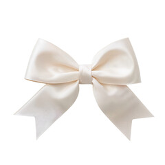 Naklejka premium Elegant White Satin Bow Perfect for Gifts, Decorations, and Crafts at Any Occasion