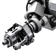 Macro Detail of Hydraulic Pistons and Reinforced Joints on Demolition Arm