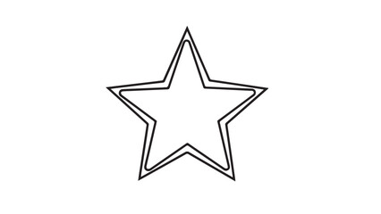 Outline double-line five-point star icon, clean minimal vector graphic for design and branding.