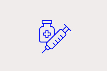 vaccine illustration in line style design. Vector illustration.