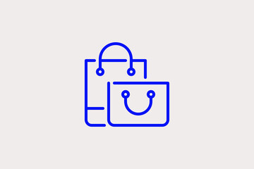 shopping bags illustration in line style design. Vector illustration.