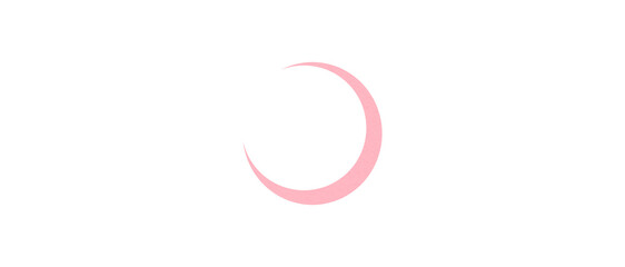 Obraz premium Pink crescent moon paper cutout, moon icon, waxing moon symbol, crescent moon icon symbol set on transparent background.