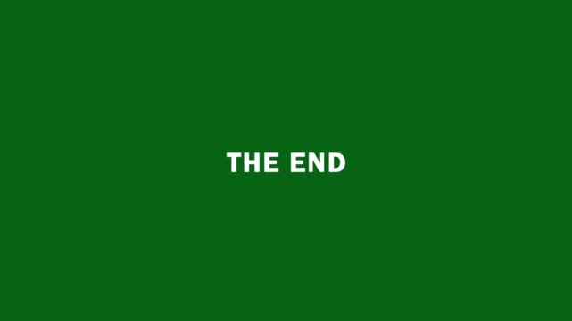 vintage "The End" title card animation, magic doodles style white lettering the end text animated. 2d explainer video text the end animation, Luxury the end text animation.