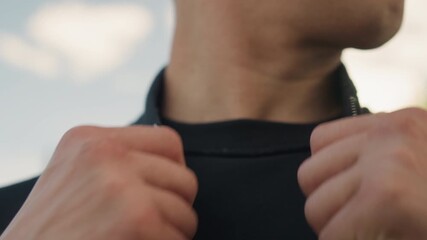 elegant fashion showcasing selfassurance, fashionable model radiating grace and confidence outdoors, an elegant individual exudes confidence and style through relaxed outdoor fashion presentation