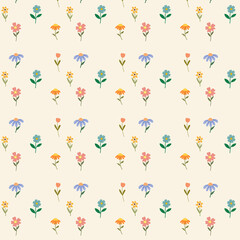 Seamless pattern of assorted leaves in a clean and modern style. Soft natural leaf shapes arranged in a repeating pattern, simple details, harmonious colors. High-quality JPG suitable for wallpaper,