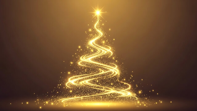 Sparkling Christmas Tree Trail Holiday Magic in Golden Lights - Powered by Adobe