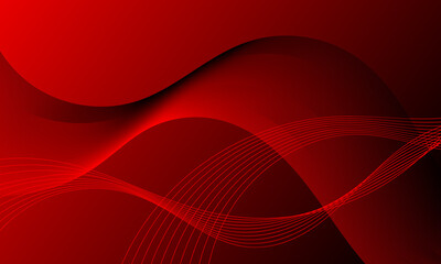 red business lines wave curve depth on soft gradient abstract background