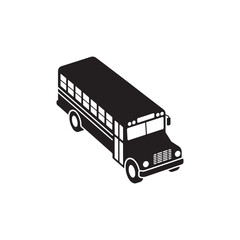 Silhouette of a school bus with its iconic shape