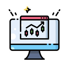 Stock Market Trading and Candlestick Chart Icon