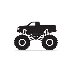 Strong and extreme monster truck silhouette